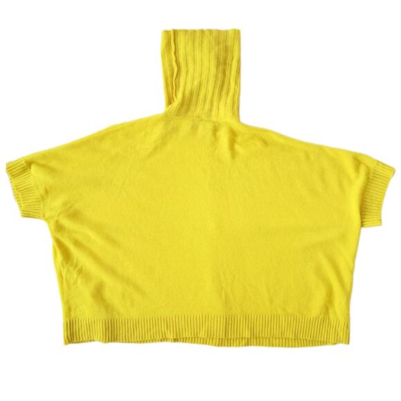 DIANE von FURSTENBERG Jasswinder Cashmere Sweater Large Boxy Turtleneck Yellow - Picture 10 of 11